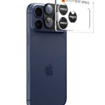 Spigen Optik Pro XL „EZ Fit” протектор за камера от закалено стъкло 9H за iPhone 17 Pro Max (черен)