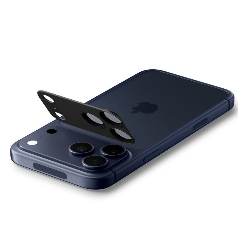 Spigen Optik Pro XL „EZ Fit” протектор за камера от закалено стъкло 9H за iPhone 17 Pro Max (черен) - 8800283317817-AGL10649