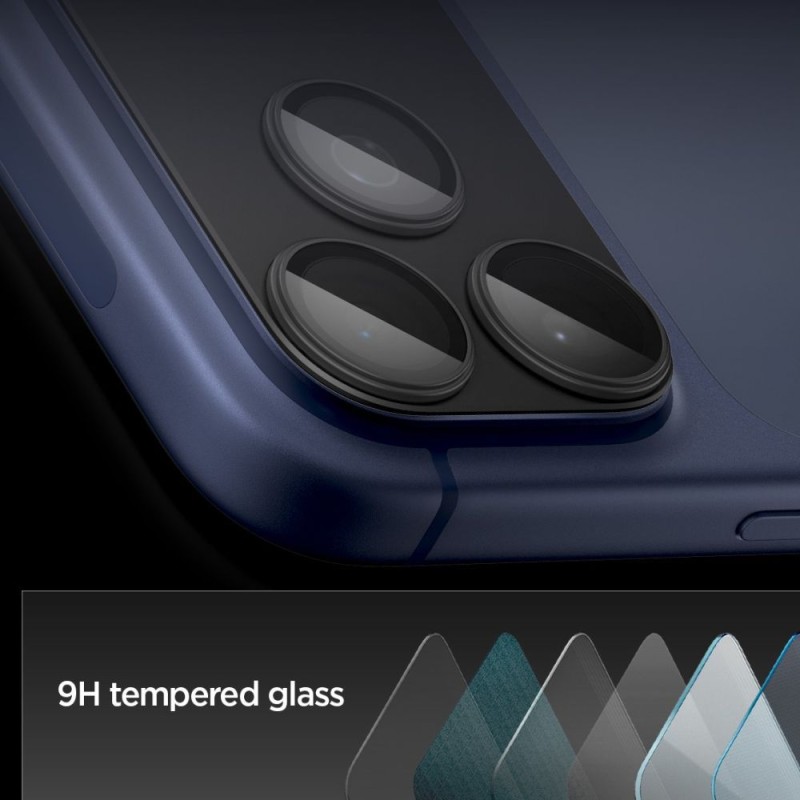 Spigen Optik Pro XL „EZ Fit” протектор за камера от закалено стъкло 9H за iPhone 17 Pro Max (черен) - 8800283317817-AGL10649