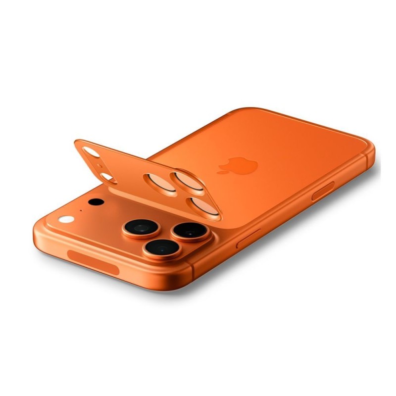 Spigen Optik Pro XL „EZ Fit” протектор за камера от закалено стъкло за iPhone 17 Pro Max (оранжев) - 8800283317824-AGL10650