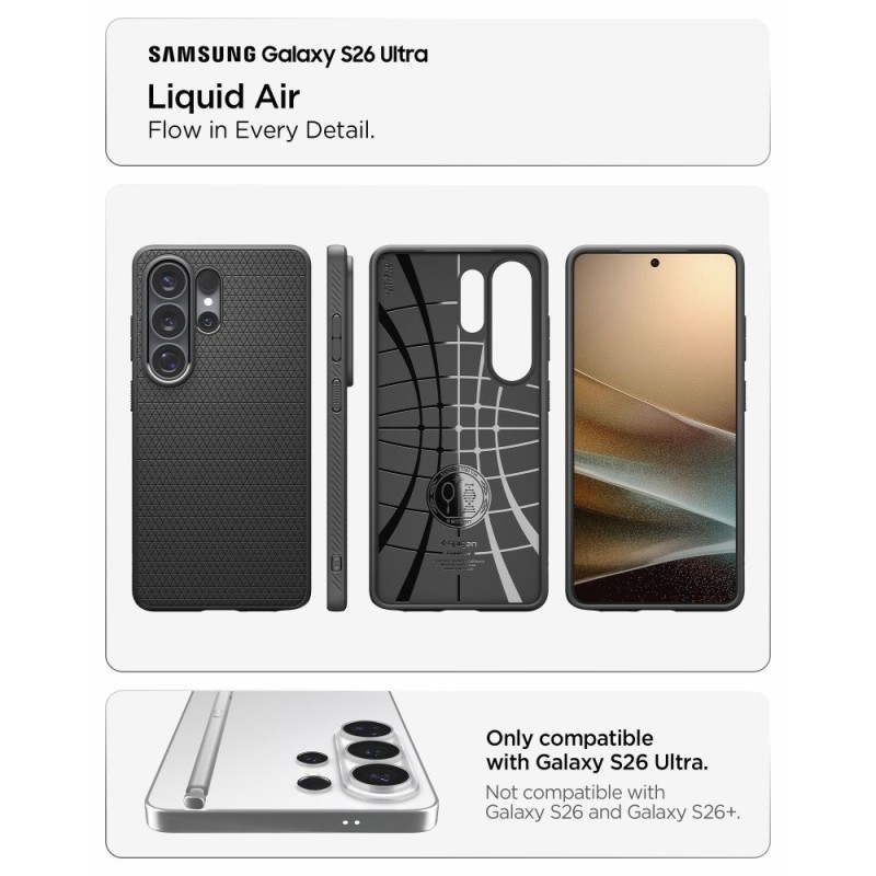 SPIGEN Liquid Air за Samsung Galaxy S26 Ultra – Matte Black (TPU) - 8800283318029-ACS10670