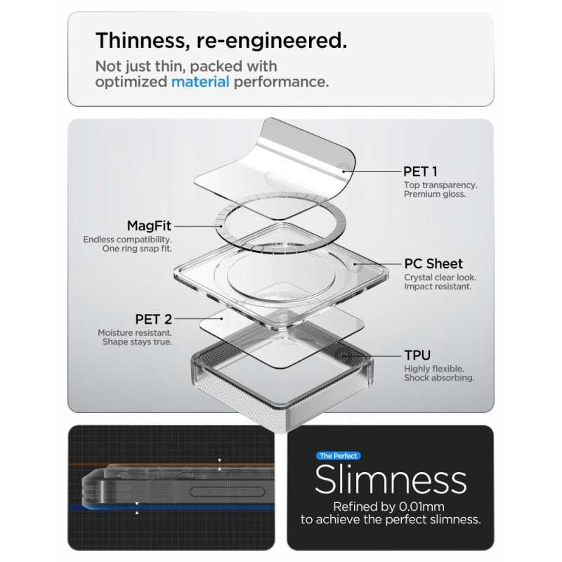 Spigen Ultra Hybrid MagSafe кейс за Samsung Galaxy S26+ Plus Clear/White - 8800283318418-ACS10709