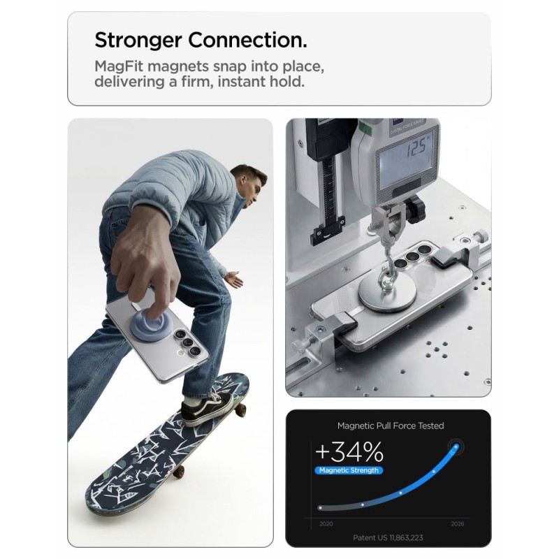 Spigen Ultra Hybrid MagSafe кейс за Samsung Galaxy S26+ Plus Clear/White - 8800283318418-ACS10709