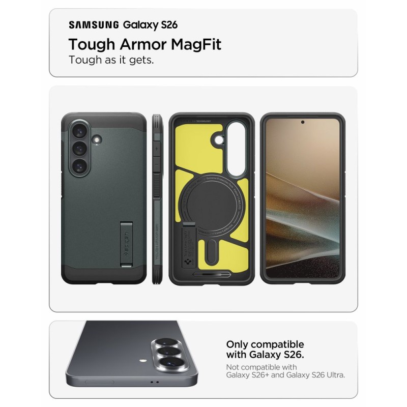 Spigen Tough Armor MagSafe хибриден кейс за Samsung Galaxy S26 Abyss Green - 8800283318722-ACS10740