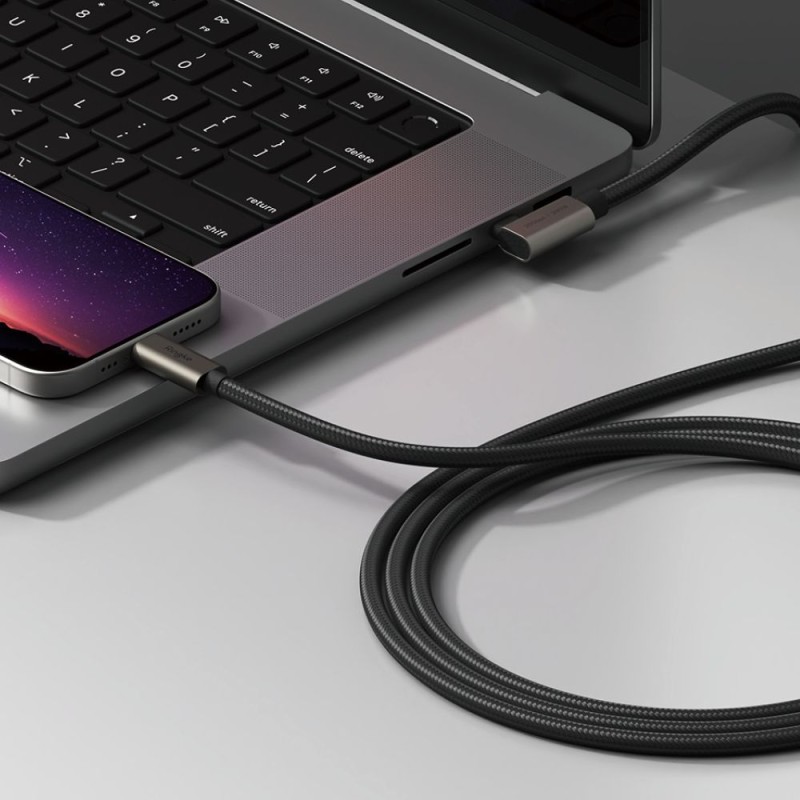 RINGKE USB 3.2 Gen 2x2 Type-C кабел 90° с PD 240W, 200 см, черен - RINGKE USB 3.2 Gen 2x2 Type-C кабел 90° с PD 240W, 200 см, черен - 8800293851486