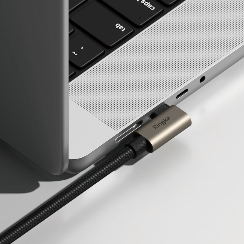 RINGKE USB 3.2 Gen 2x2 Type-C кабел 90° с PD 240W, 200 см, черен - RINGKE USB 3.2 Gen 2x2 Type-C кабел 90° с PD 240W, 200 см, черен - 8800293851486