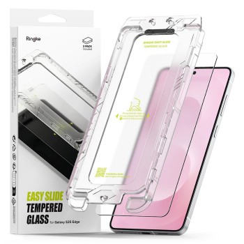 Ringke Easy Slide 2 броя закалено стъкло за Samsung Galaxy S25 Edge (Clear)
