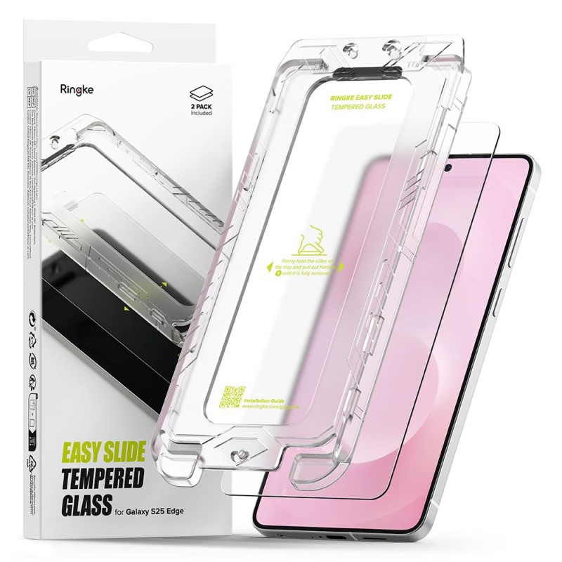 Ringke Easy Slide 2 броя закалено стъкло за Samsung Galaxy S25 Edge (Clear) - Ringke Easy Slide 2 броя закалено стъкло за Samsung Galaxy S25 Edge (Clear) - 8800293854470