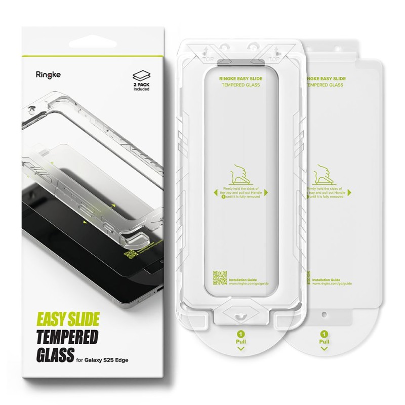 Ringke Easy Slide 2 броя закалено стъкло за Samsung Galaxy S25 Edge (Clear) - Ringke Easy Slide 2 броя закалено стъкло за Samsung Galaxy S25 Edge (Clear) - 8800293854470