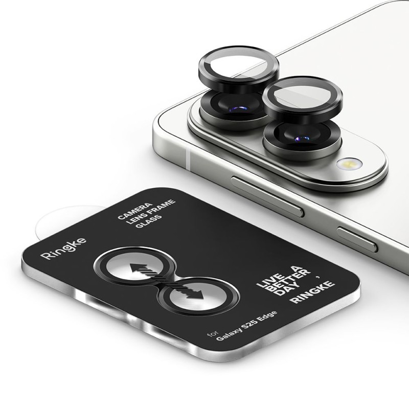 Ringke Camera Frame Protector покритие за камера за Galaxy S25 Edge Black (черно) - 8800293854517