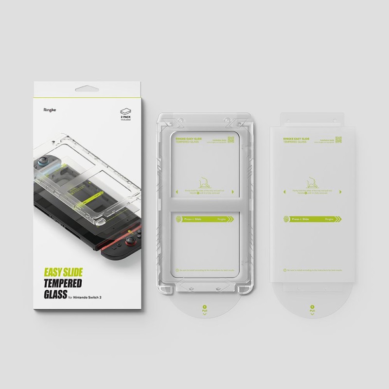 Ringke Easy Slide Закалено стъкло за Nintendo Switch 2 (2 бр.) Clear - Ringke Easy Slide Закалено стъкло за Nintendo Switch 2 (2 бр.) Clear - 8800293858829