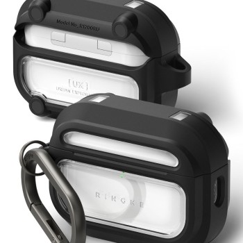 Ringke UX Magnetic MagSafe калъф за Apple AirPods Pro 3 Black/Clear