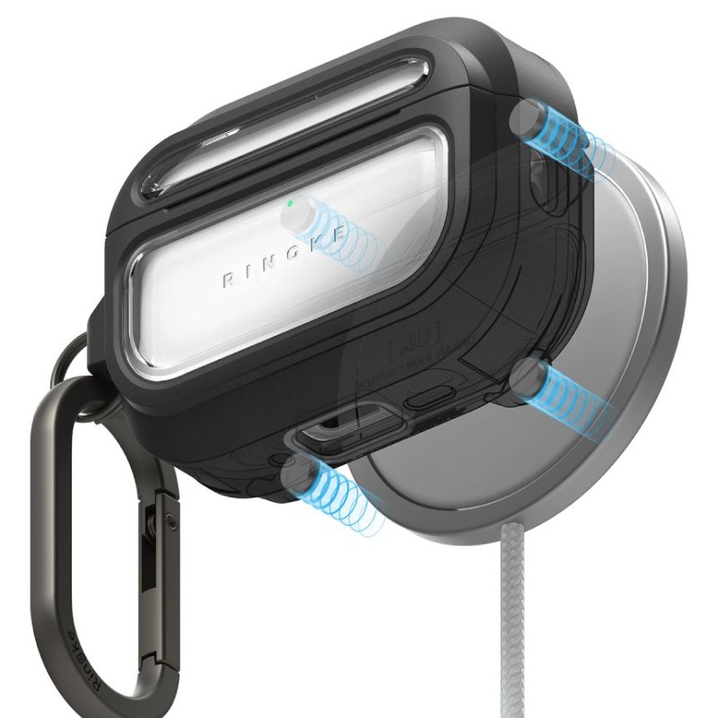 Ringke UX Magnetic MagSafe калъф за Apple AirPods Pro 3 Black/Clear - Ringke UX Magnetic MagSafe калъф за Apple AirPods Pro 3 Black/Clear - 8800293859444