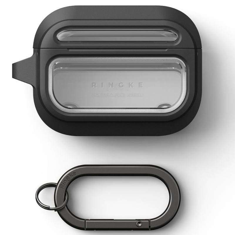Ringke UX Magnetic MagSafe калъф за Apple AirPods Pro 3 Black/Clear - Ringke UX Magnetic MagSafe калъф за Apple AirPods Pro 3 Black/Clear - 8800293859444