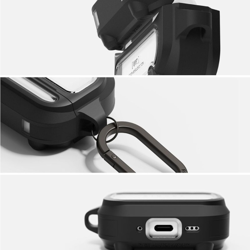 Ringke UX Magnetic MagSafe калъф за Apple AirPods Pro 3 Black/Clear - Ringke UX Magnetic MagSafe калъф за Apple AirPods Pro 3 Black/Clear - 8800293859444