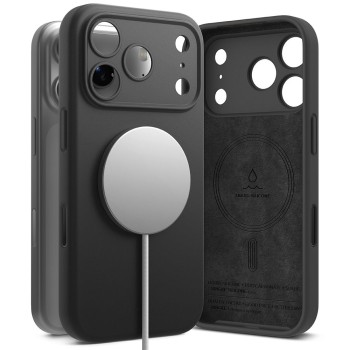 Ringke Silicone Magnetic MagSafe за iPhone 17 Pro (Черно)