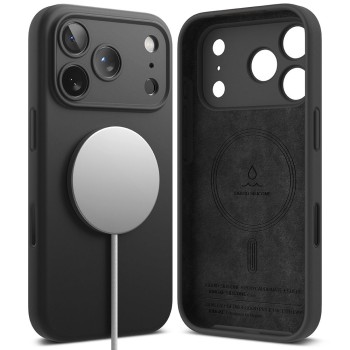 Ringke Silicone Magnetic MagSafe за iPhone 17 Pro (Черно)