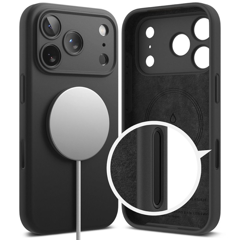 Ringke Silicone Magnetic MagSafe за iPhone 17 Pro (Черно) - 8800328811126