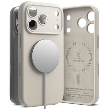 RINGKE Silicone Magnetic MagSafe Etui за iPhone 17 Pro Stone