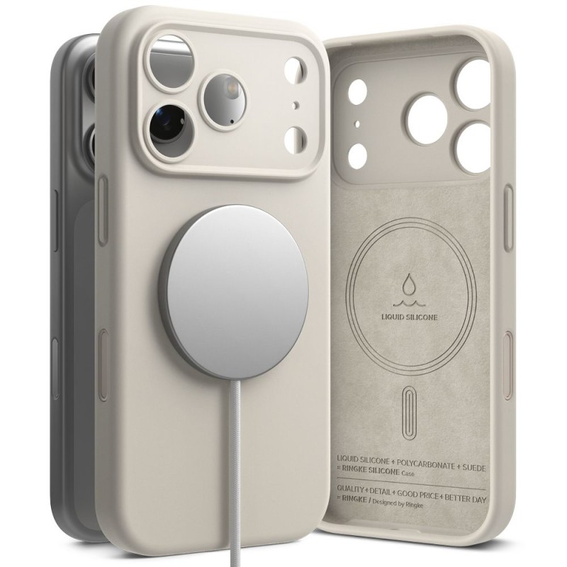 RINGKE Silicone Magnetic MagSafe Etui за iPhone 17 Pro Stone - 8800328811164