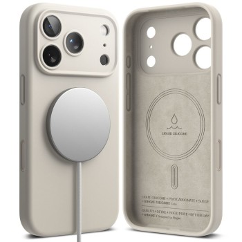 RINGKE Silicone Magnetic MagSafe Etui за iPhone 17 Pro Stone