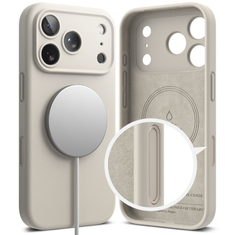 RINGKE Silicone Magnetic MagSafe Etui за iPhone 17 Pro Stone - 8800328811164