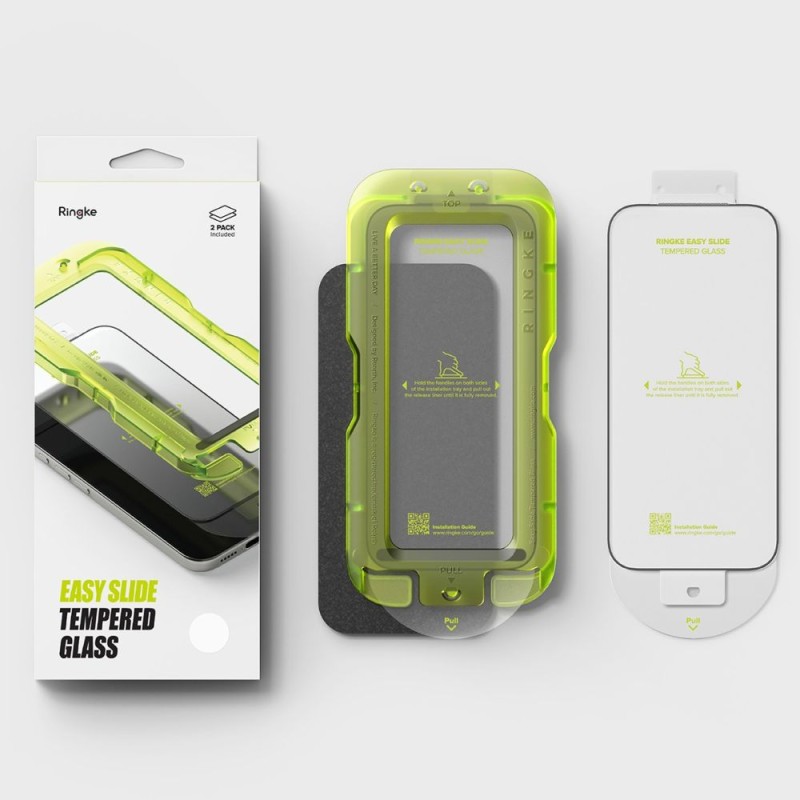 Ringke Easy Slide - закалено стъкло 2 броя за iPhone 17 Pro (Black) - Ringke Easy Slide - закалено стъкло 2 броя за iPhone 17 Pro (Black) - 8800328811423