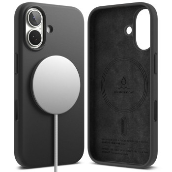 Ringke Silicone Magnetic Magsafe Etui за iPhone 17 (Черно)