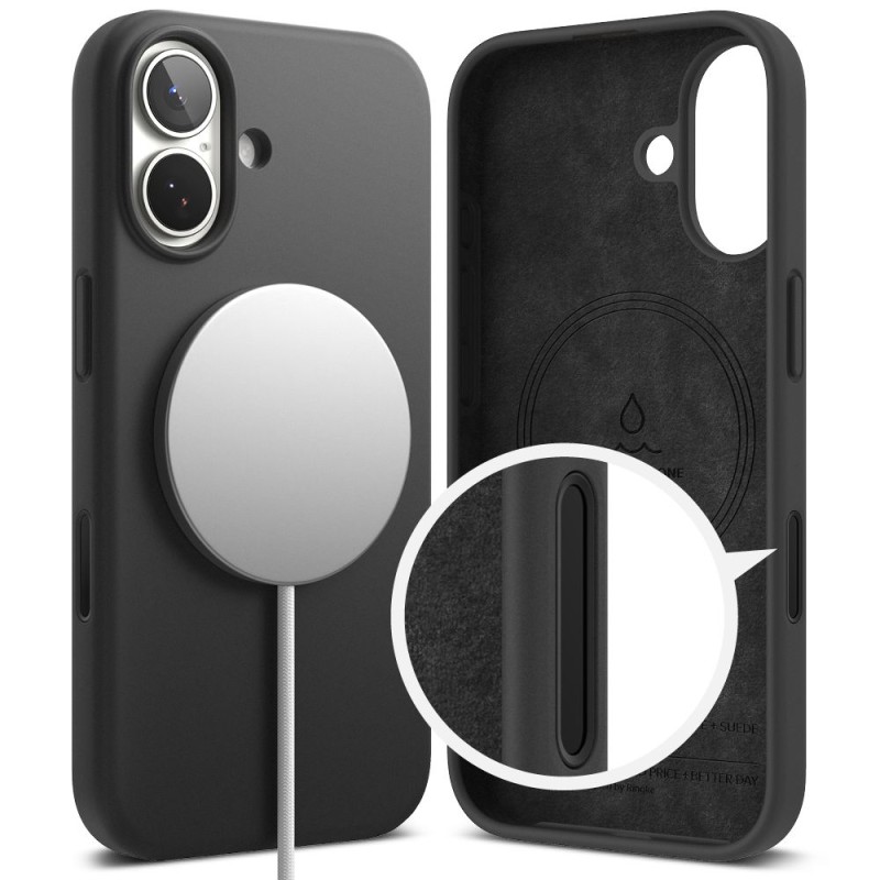 Ringke Silicone Magnetic Magsafe Etui за iPhone 17 (Черно) - 8800328811799
