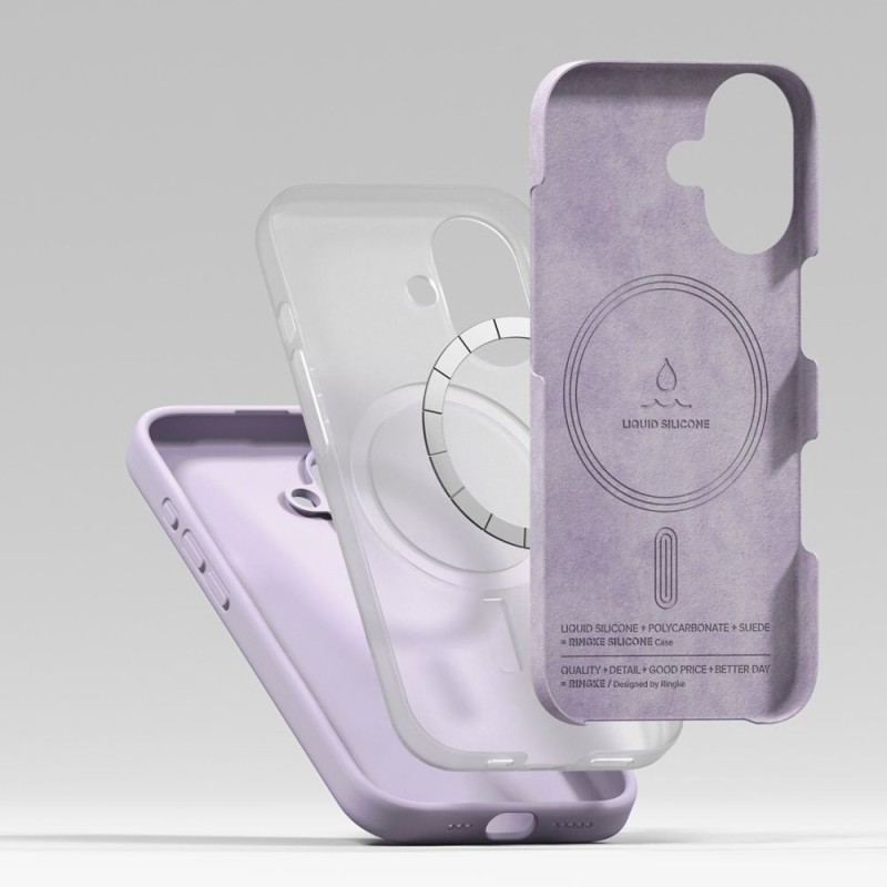 RINGKE Silicone Magnetic MagSafe iPhone 17 Light Purple (SKU: 8800328811850) - 8800328811850