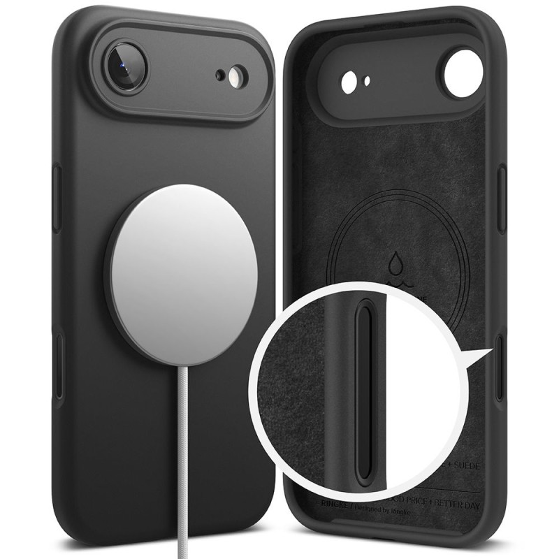 RINGKE Silicone Magnetic MagSafe за iPhone AIR – черен - 8800328812253