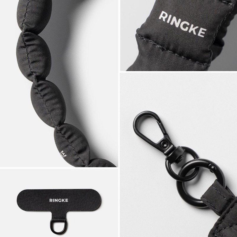 Ringke Holder & Puffer Hand Strap CALM BLACK (универсална каишка за ръка) - Ringke Holder & Puffer Hand Strap CALM BLACK (универсална каишка за ръка) - 8800328813809