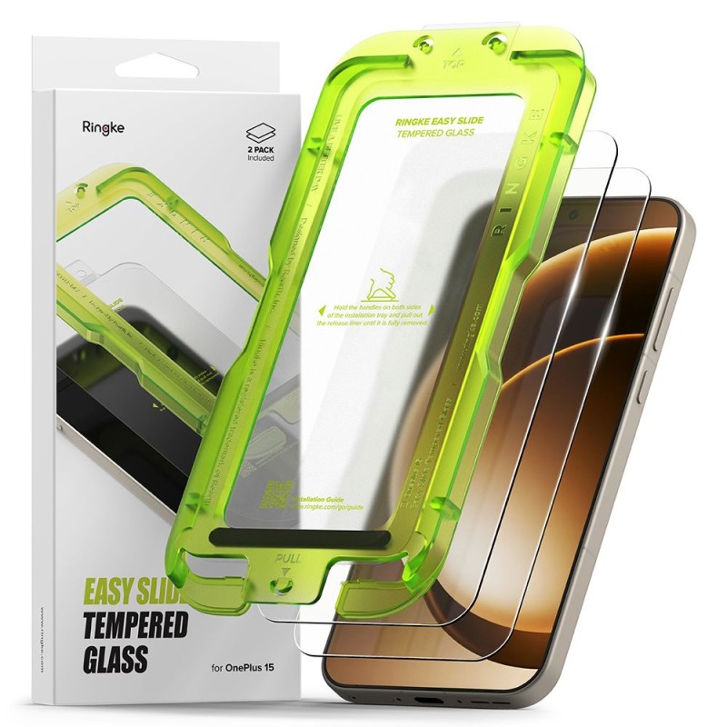 Ringke Easy Slide закалено стъкло 2-пак за OnePlus 15, прозрачно (SKU 8800328814363) - 8800328814363