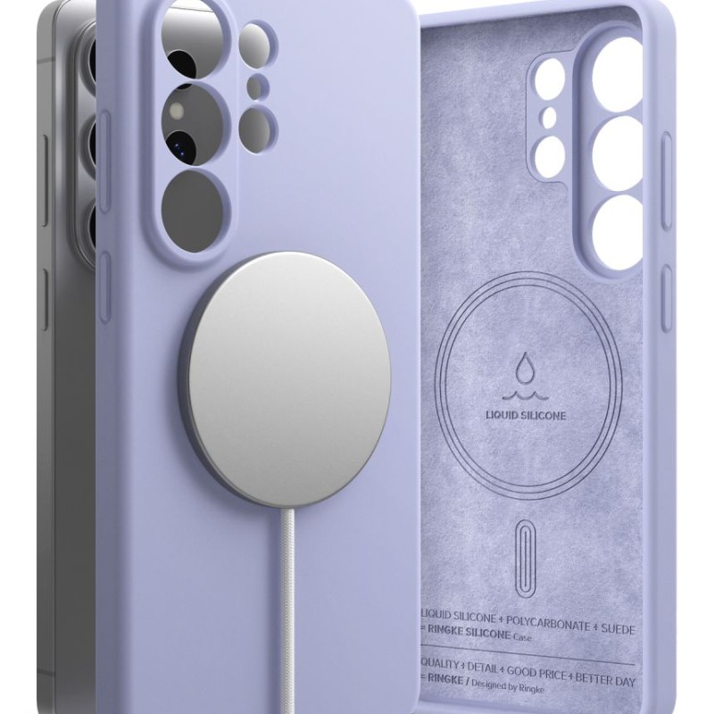 Ringke Silicone Magnetic MagSafe силиконов кейс за Samsung Galaxy S26 Ultra, Lavender (Лилав) - 8800328814721