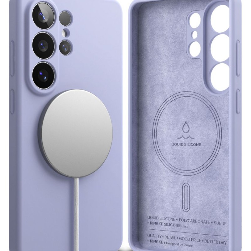 Ringke Silicone Magnetic MagSafe силиконов кейс за Samsung Galaxy S26 Ultra, Lavender (Лилав) - 8800328814721