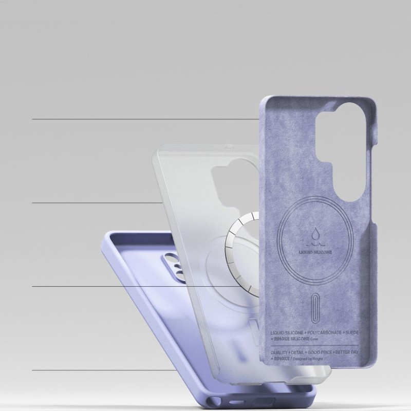 Ringke Silicone Magnetic MagSafe силиконов кейс за Samsung Galaxy S26 Ultra, Lavender (Лилав) - 8800328814721