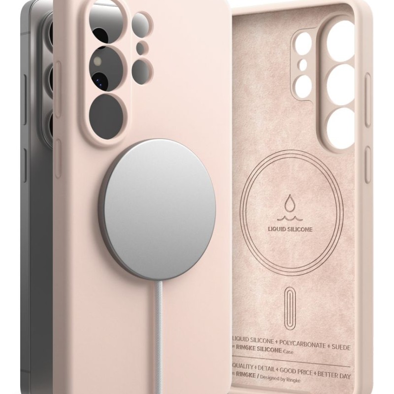 Ringke Silicone Magnetic MagSafe за Samsung Galaxy S26 Ultra, Pink Sand (розов пясък) - 8800328814783