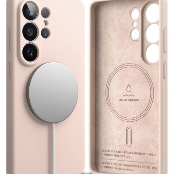 Ringke Silicone Magnetic MagSafe за Samsung Galaxy S26 Ultra, Pink Sand (розов пясък)