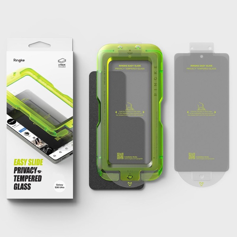 Ringke Easy Slide Privacy – закалено стъклено фолио за Samsung Galaxy S26 Ultra (2 броя) - 8800328814929
