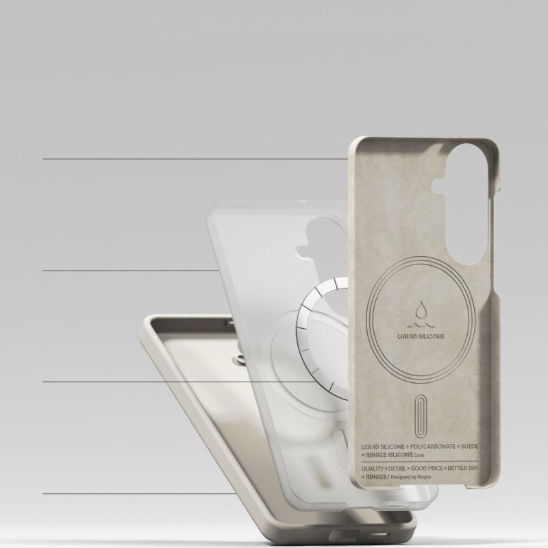 Ringke Silicone Magnetic MagSafe за Samsung Galaxy S26 (Stone) - 8800328815735