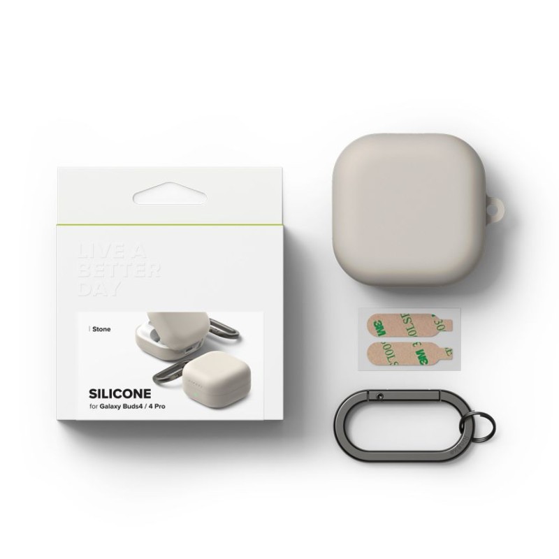 Ringke Silicone Case за Samsung Galaxy Buds 4 / Buds 4 Pro – Stone - 8800328816787