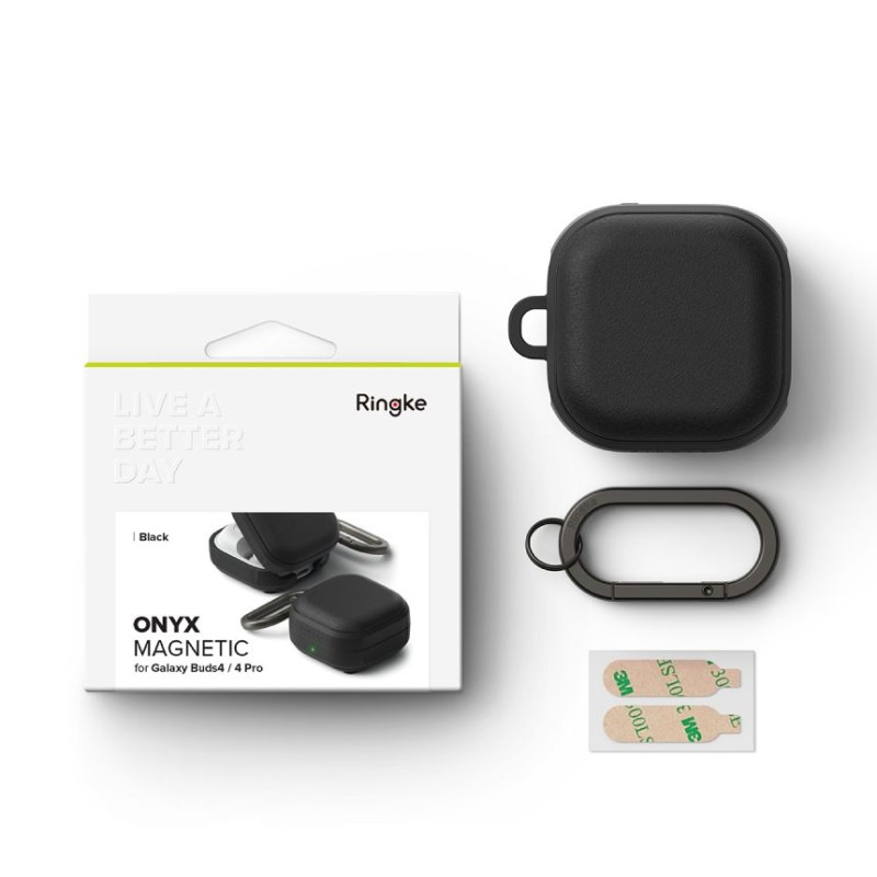 Ringke Onyx Magnetic MagSafe кейс за Samsung Galaxy Buds 4 / 4 Pro Black - Ringke Onyx Magnetic MagSafe кейс за Samsung Galaxy Buds 4 / 4 Pro Black - 8800328816800
