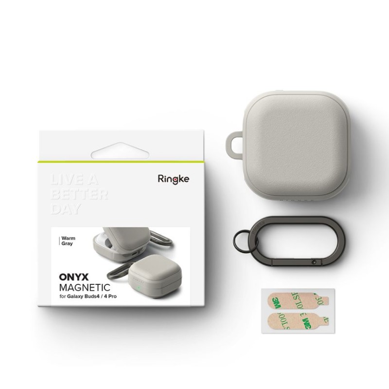 Ringke Onyx Magnetic MagSafe за Samsung Galaxy Buds 4 / 4 Pro (Warm Grey) - Ringke Onyx Magnetic MagSafe за Samsung Galaxy Buds 4 / 4 Pro (Warm Grey) - 8800328816817