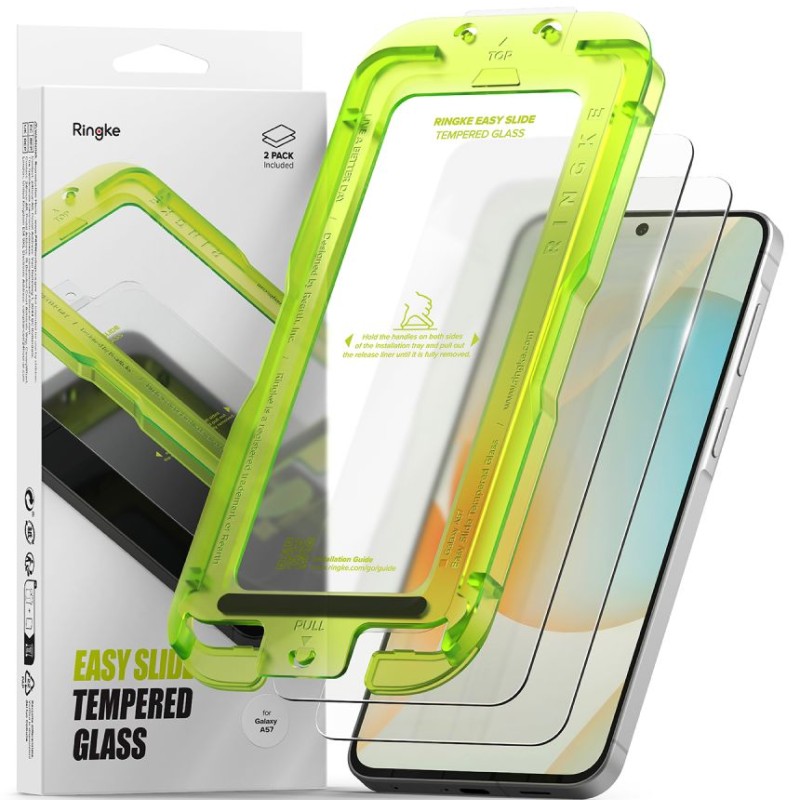 Ringke Easy Slide закалено стъкло 2 броя за Samsung Galaxy A57 5G Clear (SKU 8800328818187) - 8800328818187