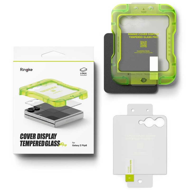 Ringke Cover Display Pro закалено стъкло за Samsung Galaxy Z Flip 8 (външен екран) 2 бр. – прозрачно Ringke Cover Display Pro закалено стъкло за Samsung Galaxy Z Flip 8 (външен екран) 2 бр. – прозрачно