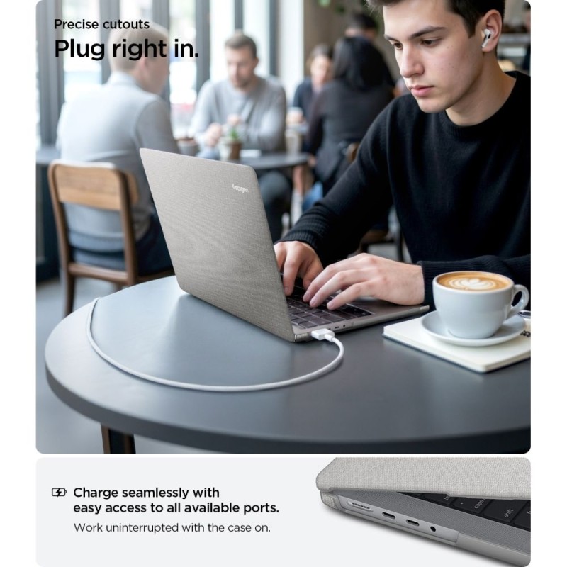 SPIGEN Urban Fit кейс за MacBook Pro 14 (M1–M5 / M5 Pro / M5 Pro Max) 2021–2026 Heather Grey - SPIGEN Urban Fit кейс за MacBook Pro 14 (M1–M5 / M5 Pro / M5 Pro Max) 2021–2026 Heather Grey - 8800337240979-ACS10976