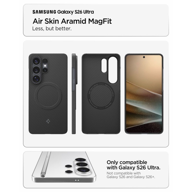 SPIGEN AirSkin Aramid Mag за Samsung Galaxy S26 Ultra, Black (Magsafe) - 8800337241501-ACS11029