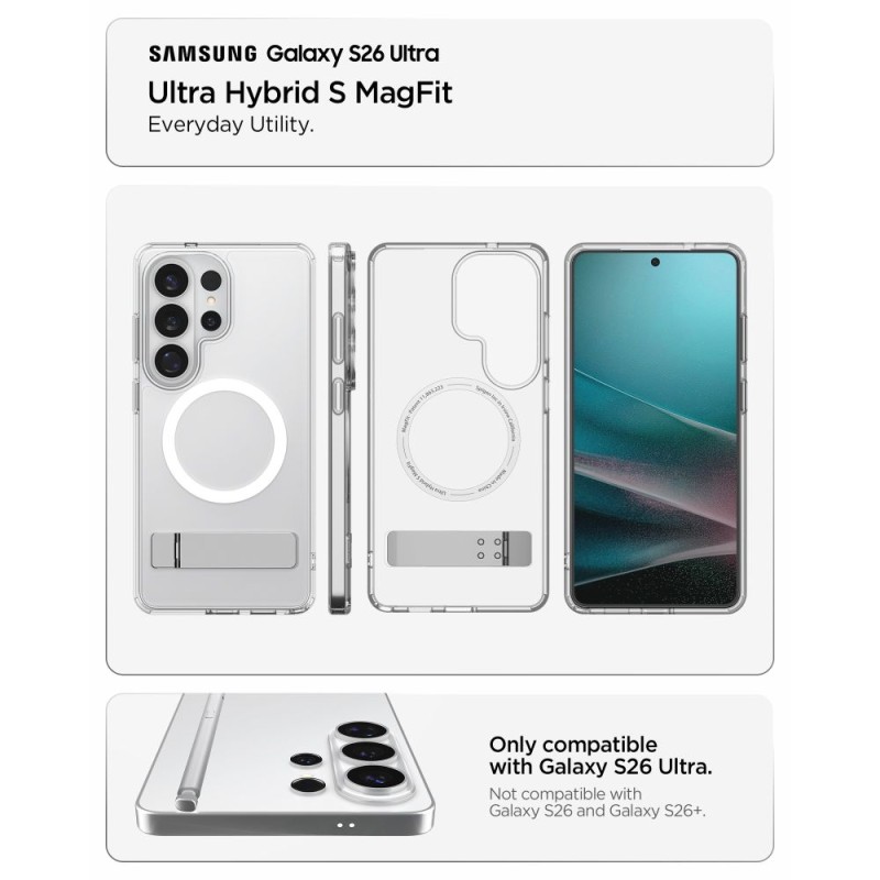 Spigen Ultra Hybrid „S“ MagSafe за Galaxy S26 Ultra (Clear/White) - Spigen Ultra Hybrid „S“ MagSafe за Galaxy S26 Ultra (Clear/White) - 8800337241532-ACS11032