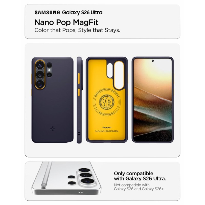 SPIGEN NANO POP MagSafe за Samsung Galaxy S26 Ultra Blueberry Navy (ACS11037) - SPIGEN NANO POP MagSafe за Samsung Galaxy S26 Ultra Blueberry Navy (ACS11037) - 8800337241587-ACS11037
