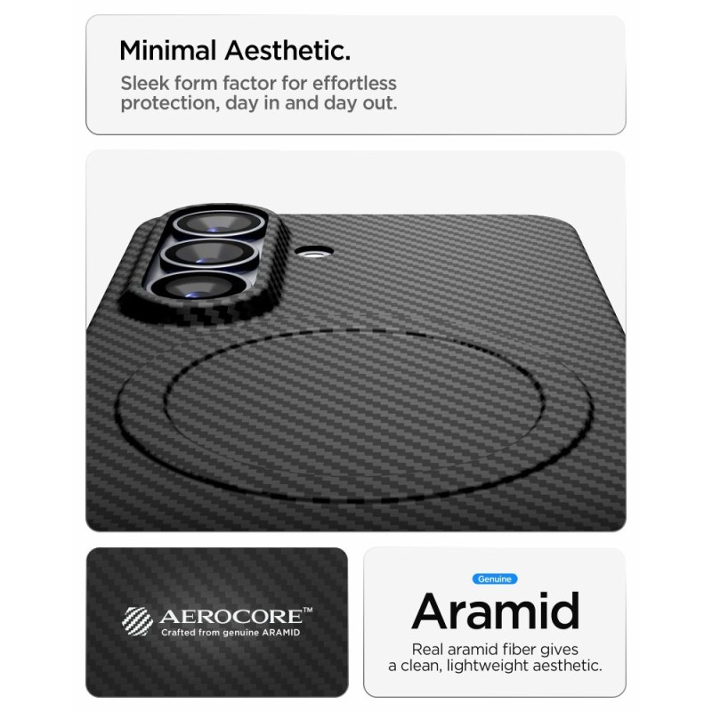 SPIGEN AirSkin Aramid Mag MagSafe кейс за Samsung Galaxy S26 (черен) - SPIGEN AirSkin Aramid Mag MagSafe кейс за Samsung Galaxy S26 (черен) - 8800337241808-ACS11059
